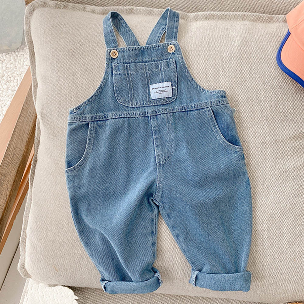 Baby Clothing Boutique - 여아 점프 슈트 블루 데님 솔리드