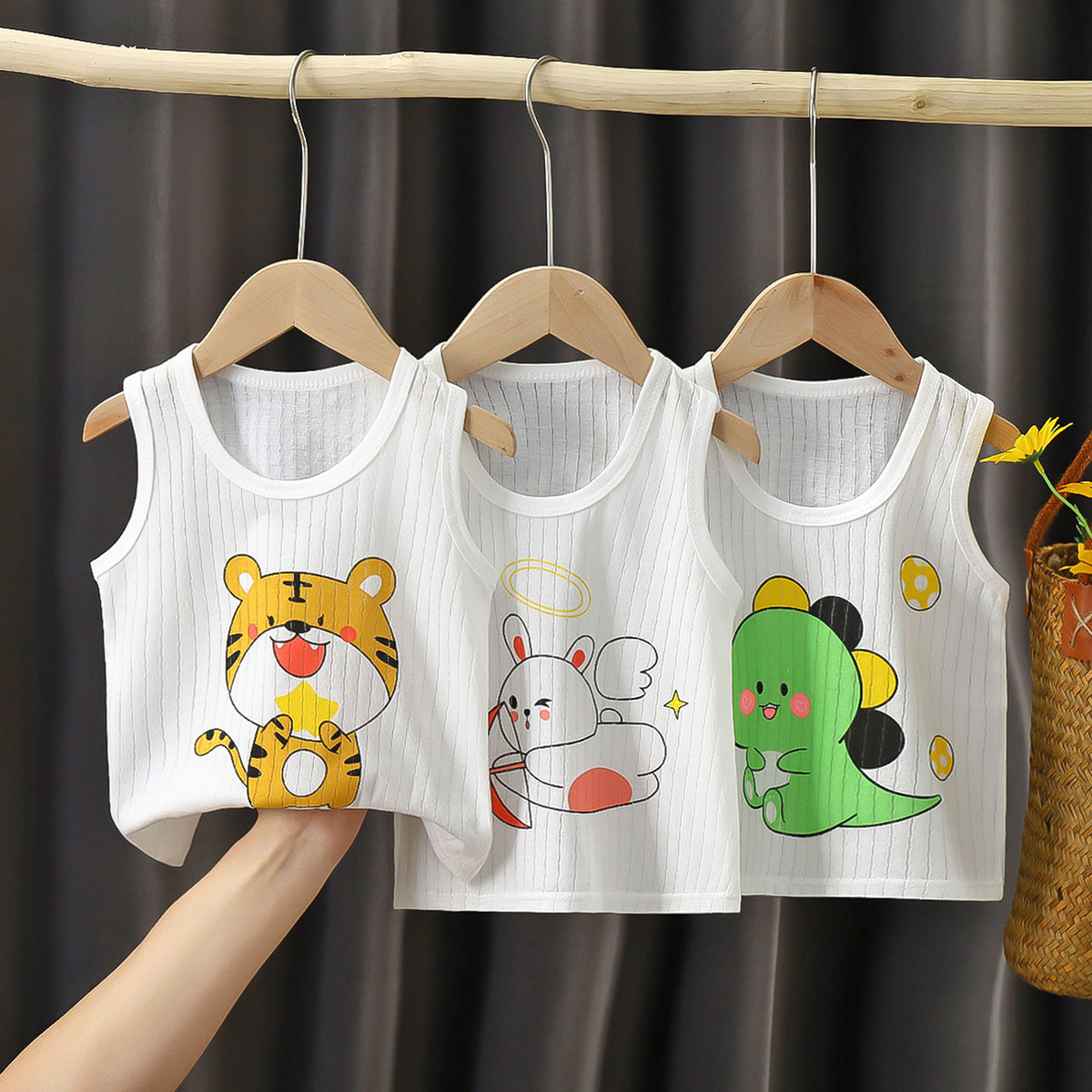Baby X Clothing - 여름 아동 조끼 여아 의류 면