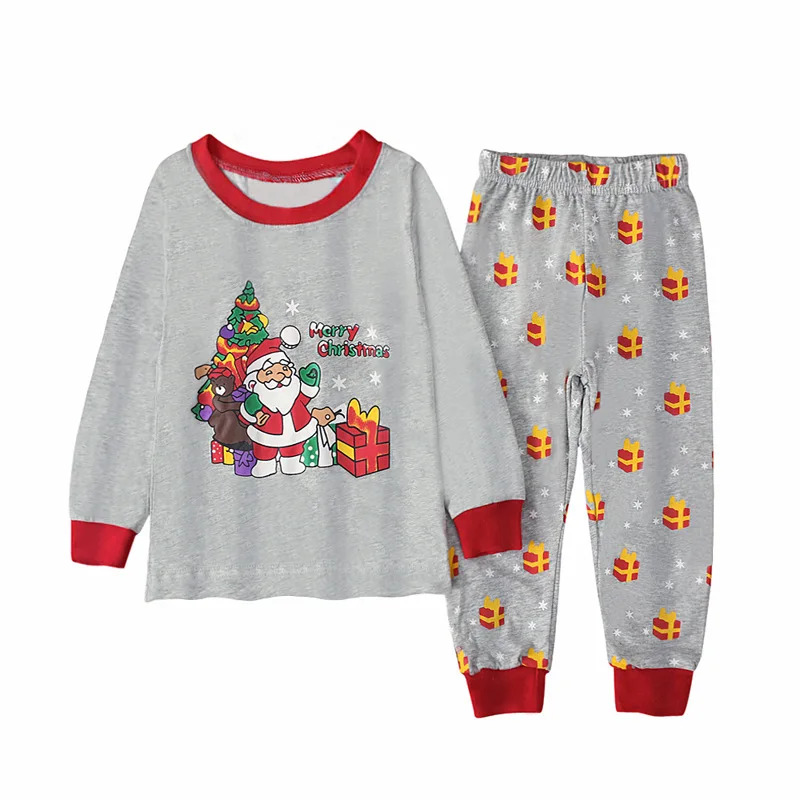 회색 산타 클로스 인쇄 어린이 잠옷 아기 소년 소녀 티 - Baby Clothing Set 리뷰 및 가격
