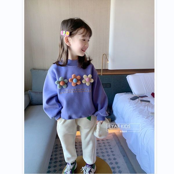 2026 가을 한국 여아 코튼 플라워 스웨트셔츠 트랙슈 - Baby Clothing Boutique 리뷰 및 가격