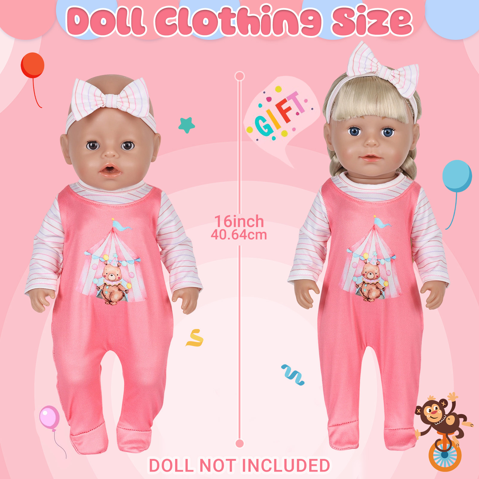16-18 인치 40-45cm 베이비 인형 서커스 패턴 - Baby Clothing Set 리뷰 및 가격