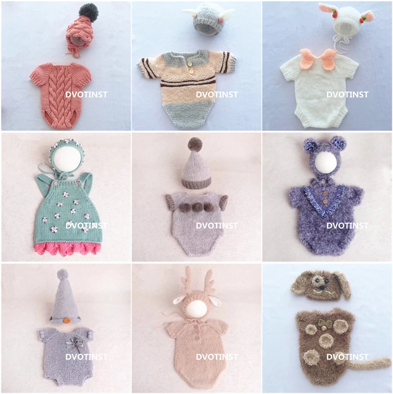 신생아 사진 소품 크로 셰 뜨개질 니트 옷 모자 복장  - Baby Clothing Set 리뷰 및 가격
