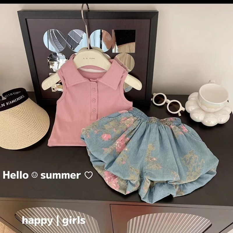 아동 의류 세트 민소매 탑 + 데님 버드 반바지 2pc - Baby Clothing Boutique 리뷰 및 가격