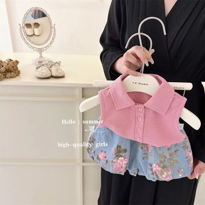 아동 의류 세트 민소매 탑 + 데님 버드 반바지 2pc - Baby Clothing Boutique 리뷰 및 가격