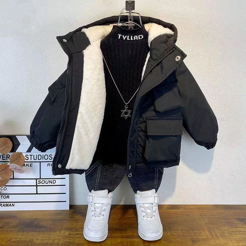 어린이 소년 봉제 따뜻한 재킷, 캐주얼 후드 두꺼운 면 - Baby X Clothing 리뷰 및 가격