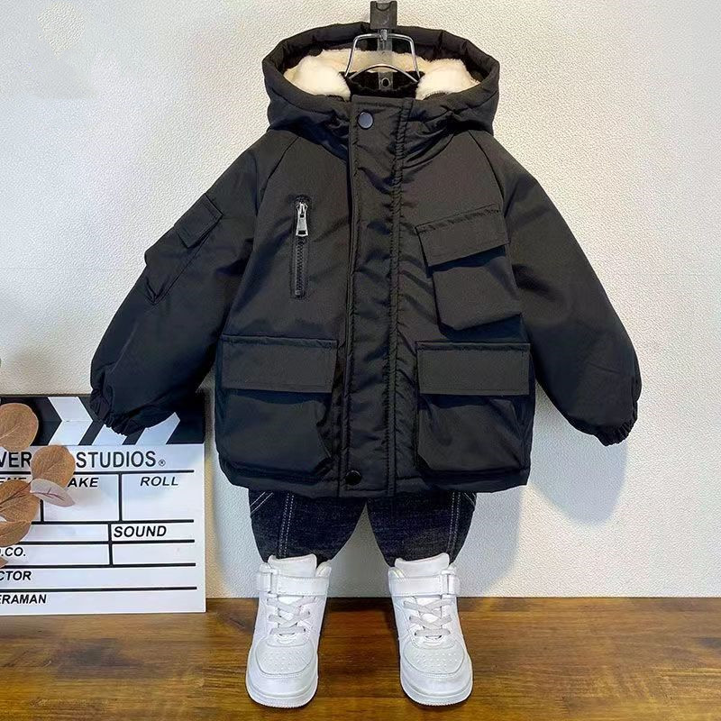 어린이 소년 봉제 따뜻한 재킷, 캐주얼 후드 두꺼운 면 - Baby X Clothing 리뷰 및 가격