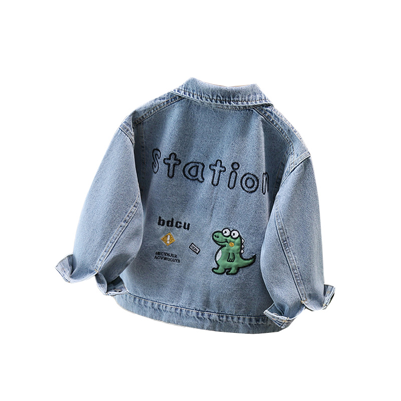 귀여운 스타일 아기 어린이 데님 자켓 어린이를위한 공룡 - Baby Clothing Set 리뷰 및 가격