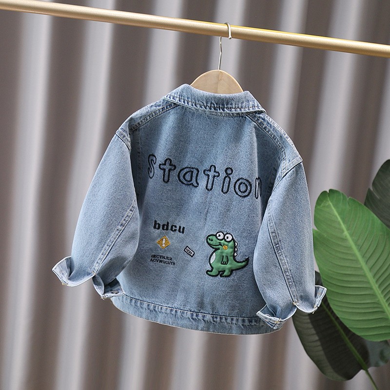 귀여운 스타일 아기 어린이 데님 자켓 어린이를위한 공룡 - Baby Clothing Set 리뷰 및 가격
